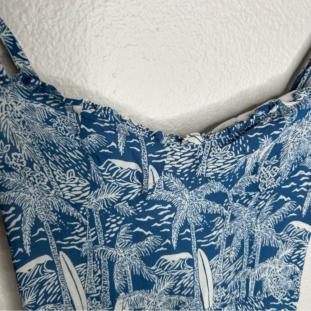 Reformation Blue & White Printed Mini Dress - Picture 5 of 16